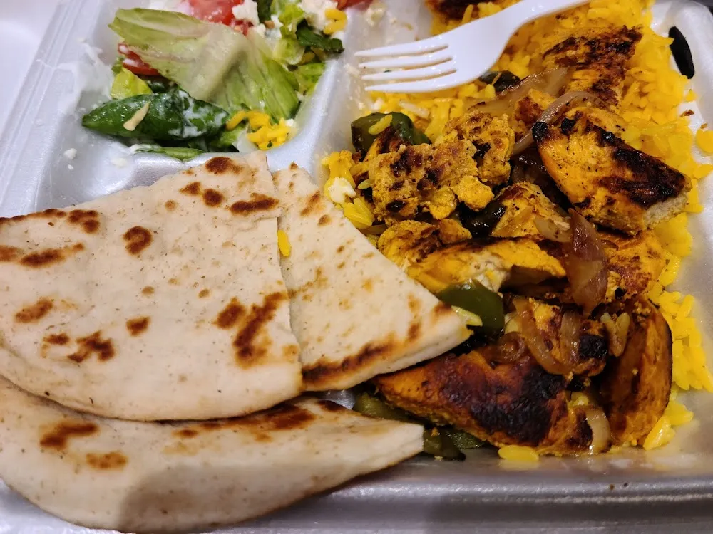 Grilled Chicken Plate with Rice and Salad